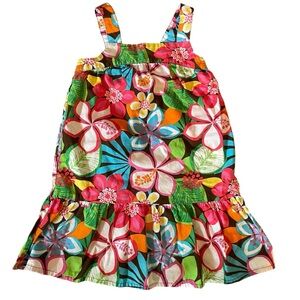 Healthtex Floral Tropical Hibiscus Toddler Girls Sun Dress - 4T Y2K Retro